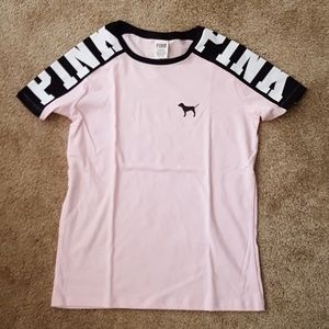 Victoria's Secret PINK Black Logo Tee Shirt